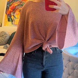 Long Sleeve Tie Front Top